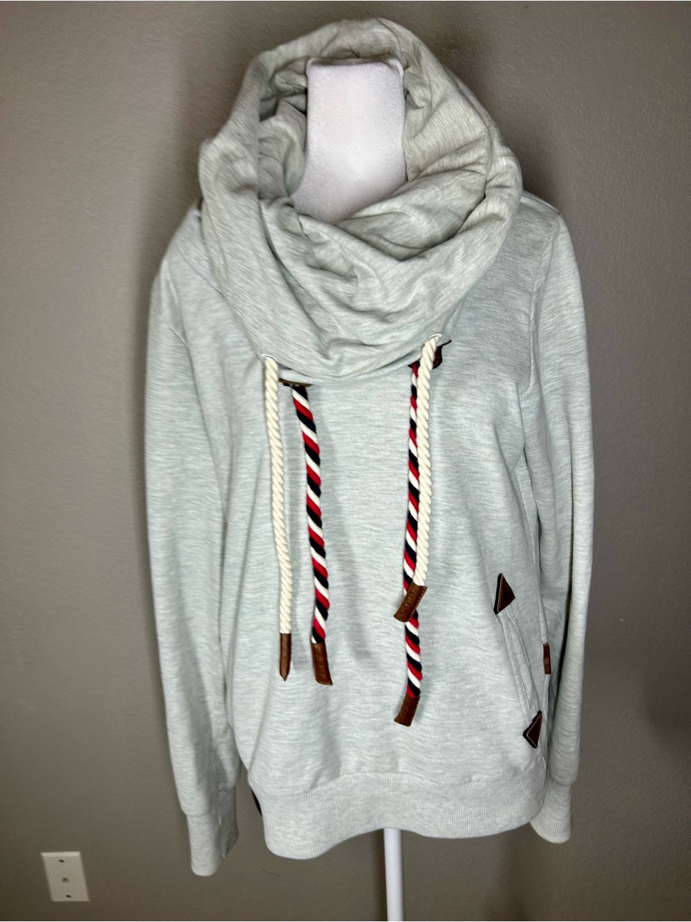 Naketano Artemis Heather Oatmeal Cowl Neck Pullover Size M European Streetware - Picture 4 of 16